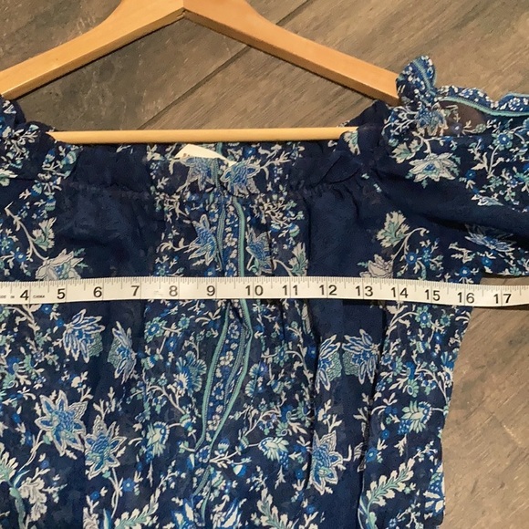 Sans Souci Chiffon Floral Ruffle Blouse small - Picture 6 of 8